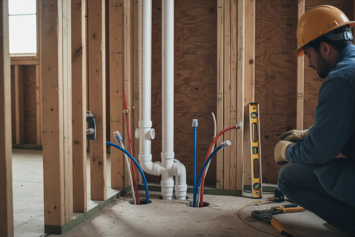 Drain and supply rough-in during Toilet Repair and Installation in Oklahoma City